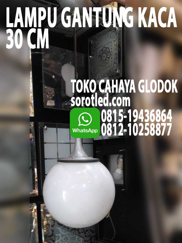 lampu gantung kaca bulat 30cm