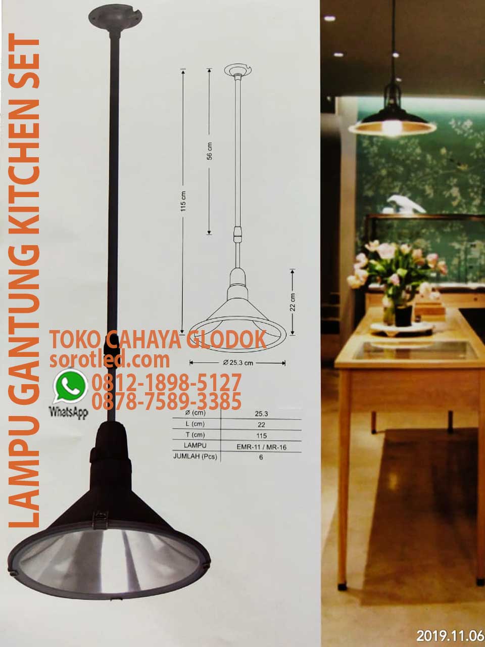 lampu gantung kitchen set