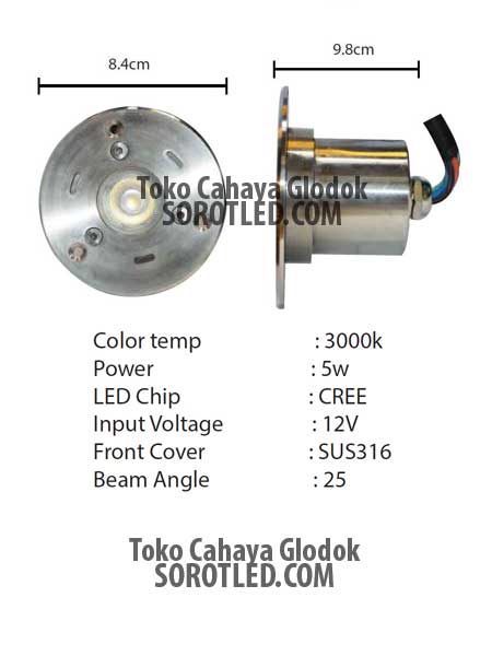 Lampu Kolam LED 5watt CREE IP68