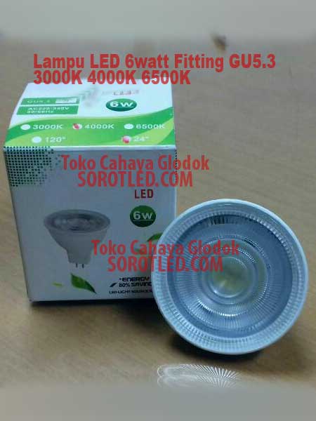 Lampu LED 6 watt 4000K Fitting GU53