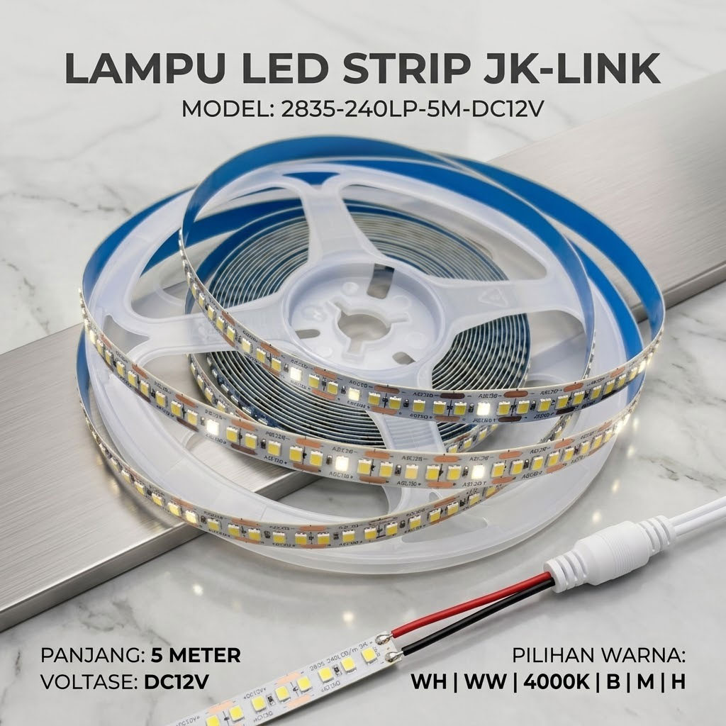 lampu led strip jk-link 240leds 12v 5m