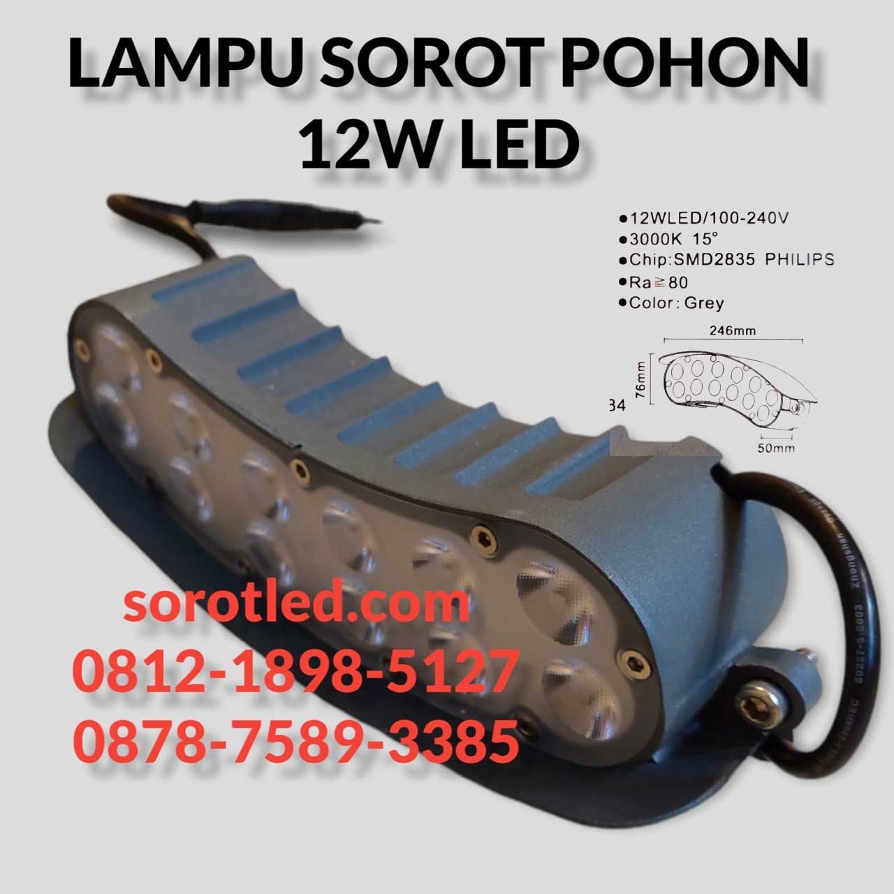 lampu sorot pohon 12w