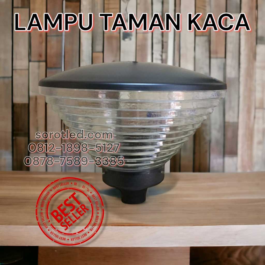 Lampu Taman Kaca Bening 1xE27 Minimalis Modern