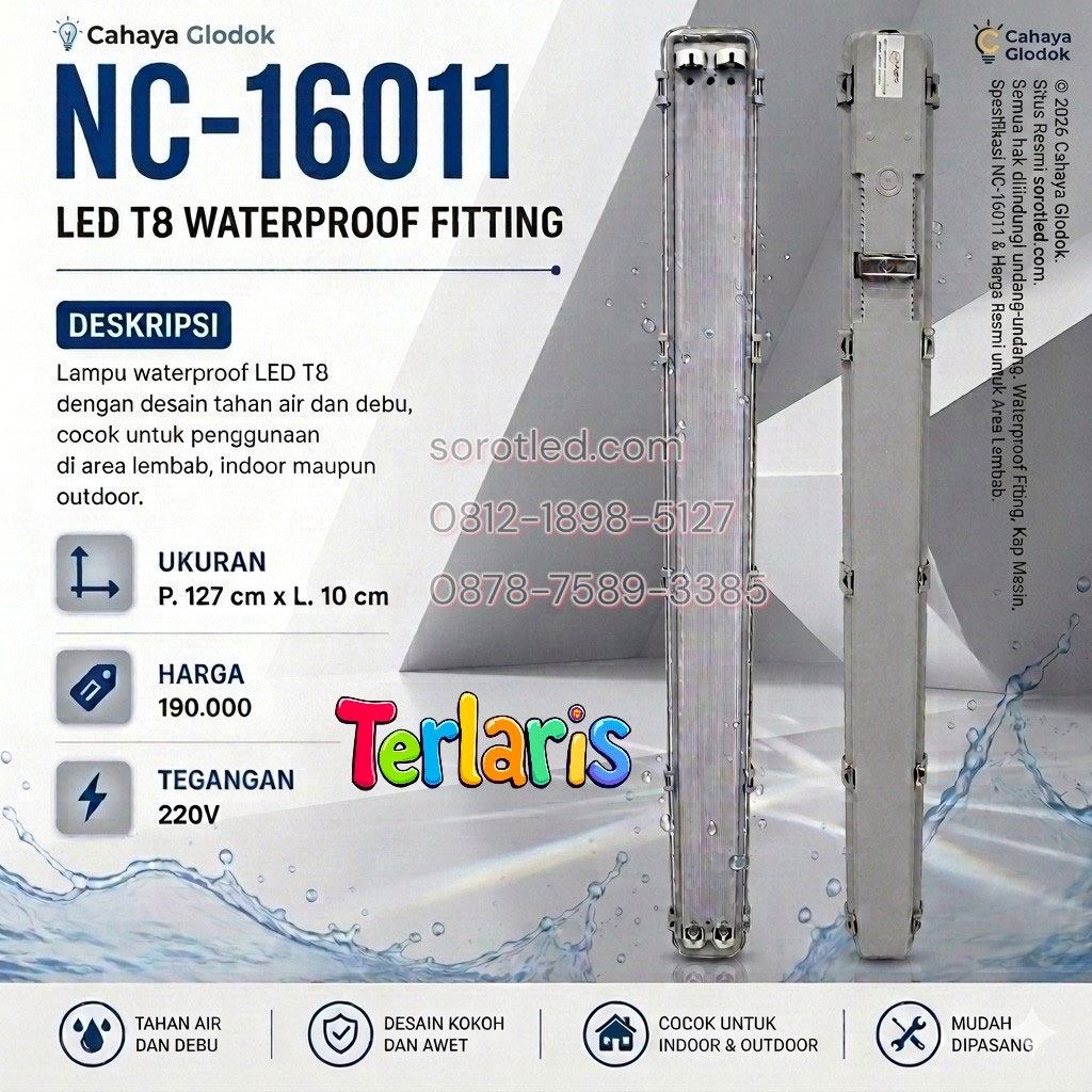lampu waterproof tl led 2x 18w 120cm
