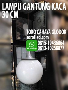lampu gantung kaca bulat 30cm