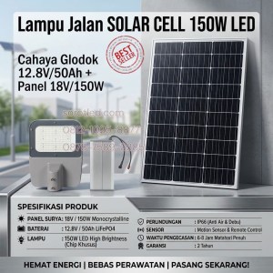 lampu jalan solar cell 150w led