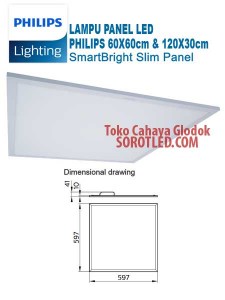 Lampu Panel LED 60x60 cm merk Philips RC091V