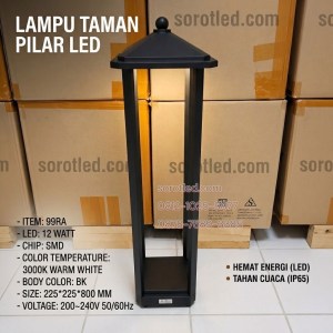 lampu taman pilar 12w 3000k minimalis